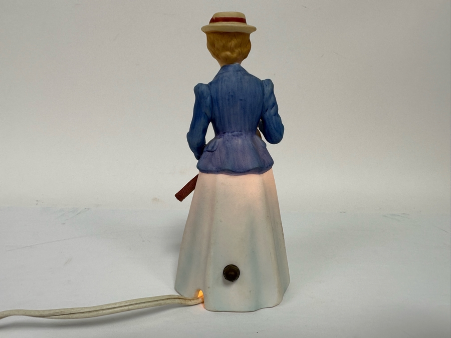 Vintage I W Rice & Co Porcelain Female Tennis Player Nite Light Made In Japan 6.5H [Photo 6]