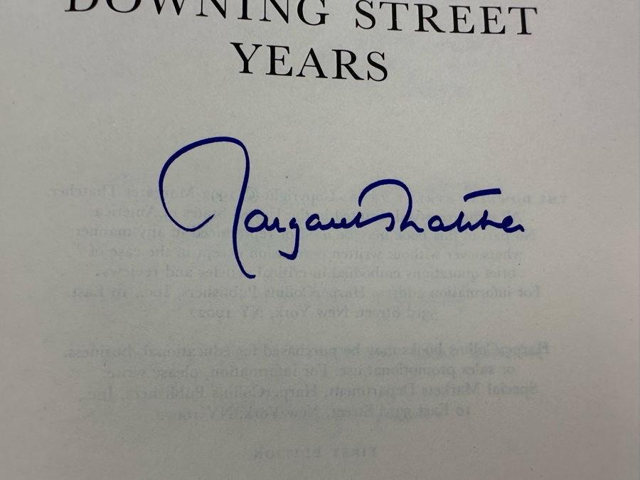 Signed First Edition Hardcover Book The Downing Street Years Signed By Margaret Thatcher [Photo 6]