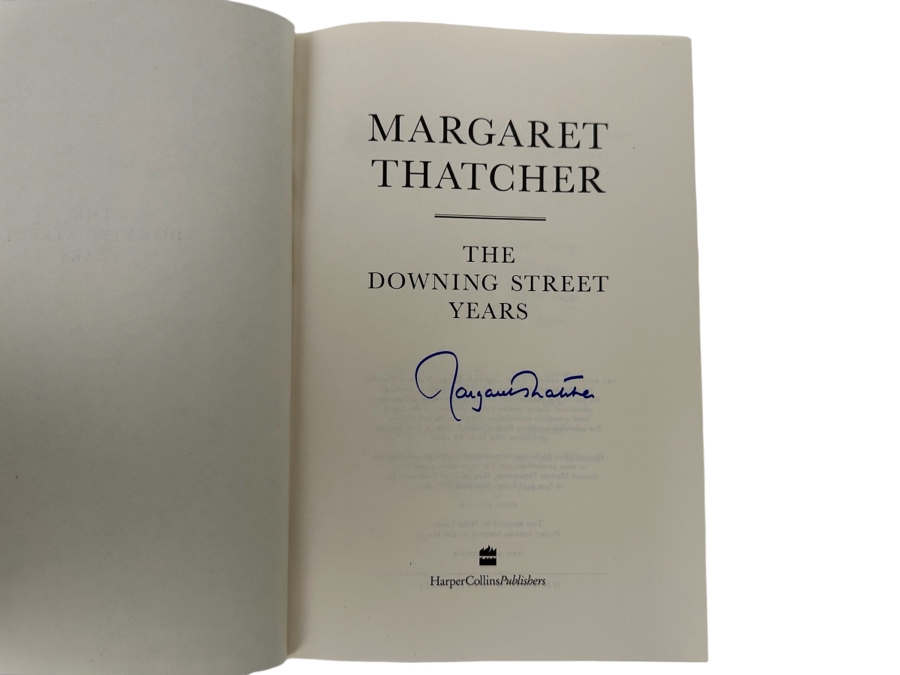 Signed First Edition Hardcover Book The Downing Street Years Signed By Margaret Thatcher [Photo 2]
