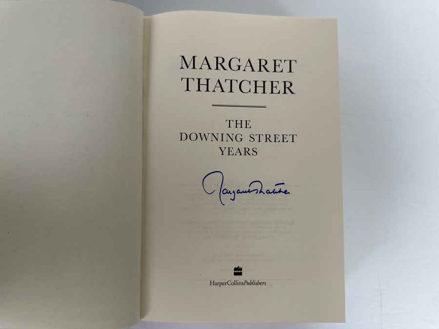 Signed First Edition Hardcover Book The Downing Street Years Signed By Margaret Thatcher [Photo 5]