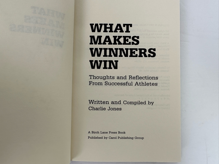 Signed First Edition Book What Makes Winners Win Signed By Charlie Jones 1997 [Photo 8]
