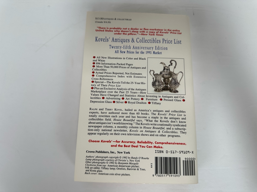 Signed 25th Anniversay Edition Kovels' Antiques & Collectibles Price List 1993 Signed By Ralph And Terry Kovel [Photo 11]