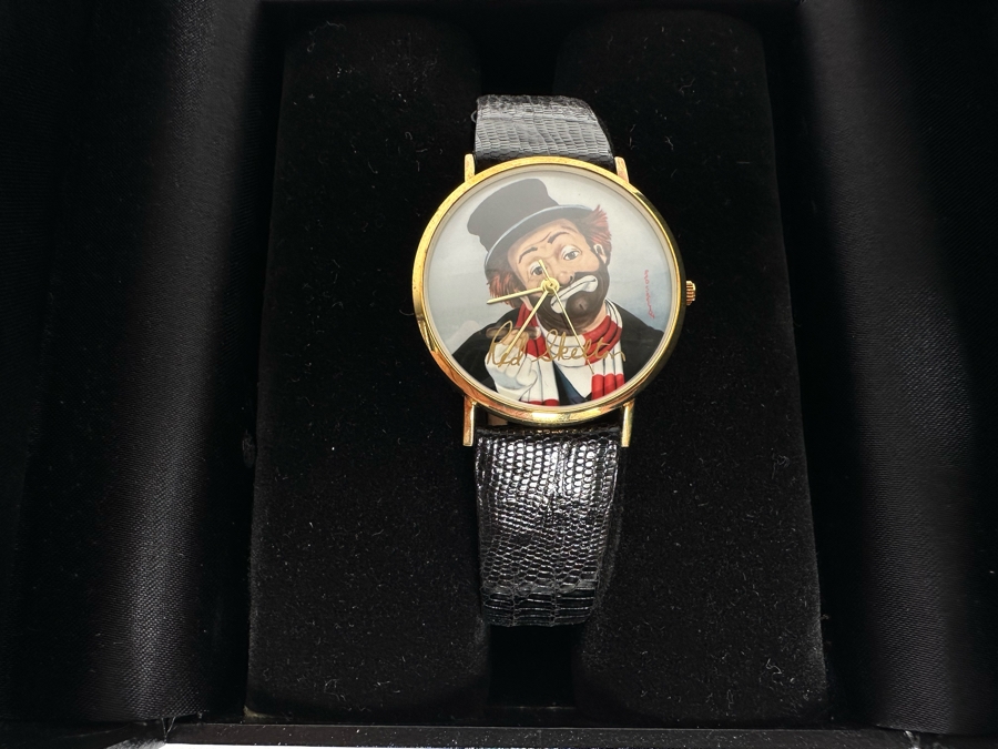 14K Gold Hand Personally Signed By Red Skelton Limited Edition 'Time For Freddie' Wrist Watch With Original Box Numbered 52 Of 500 With Signed Red Skelton Certificate Of Authenticity [Photo 25]