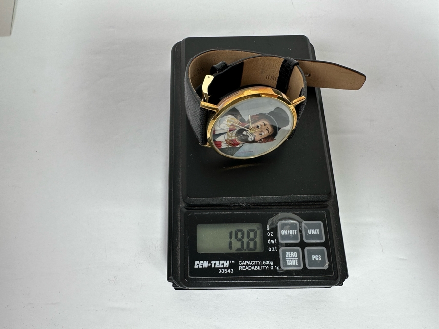 14K Gold Hand Personally Signed By Red Skelton Limited Edition 'Time For Freddie' Wrist Watch With Original Box Numbered 52 Of 500 With Signed Red Skelton Certificate Of Authenticity [Photo 22]