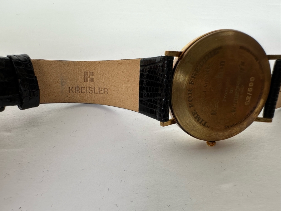14K Gold Hand Personally Signed By Red Skelton Limited Edition 'Time For Freddie' Wrist Watch With Original Box Numbered 52 Of 500 With Signed Red Skelton Certificate Of Authenticity [Photo 23]