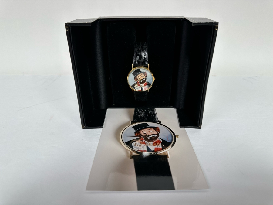 14K Gold Hand Personally Signed By Red Skelton Limited Edition 'Time For Freddie' Wrist Watch With Original Box Numbered 52 Of 500 With Signed Red Skelton Certificate Of Authenticity [Photo 4]