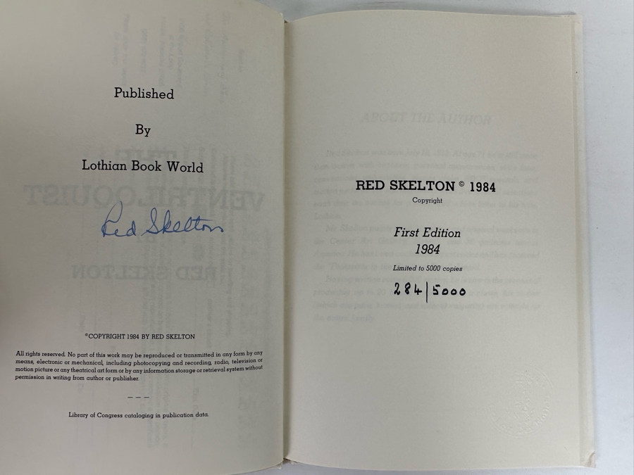 Signed Limited First Edition Hardcover Book The Ventriloquist Signed By Red Skelton 1984 Numbered 284 Of 5,000 [Photo 7]