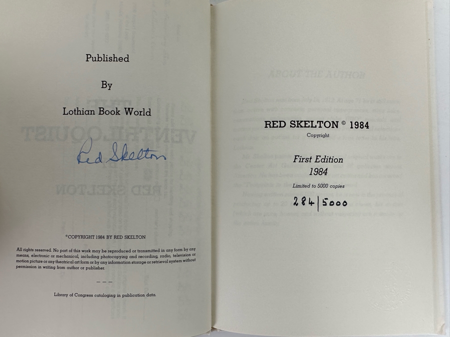 Signed Limited First Edition Hardcover Book The Ventriloquist Signed By Red Skelton 1984 Numbered 284 Of 5,000 [Photo 8]