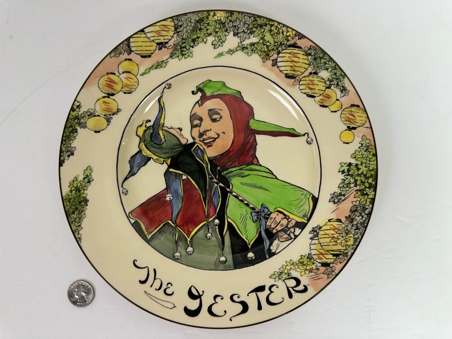 Antique Royal Doulton Hand Painted Collector Plate 'The Jester' D6277 10.5R [Photo 3]