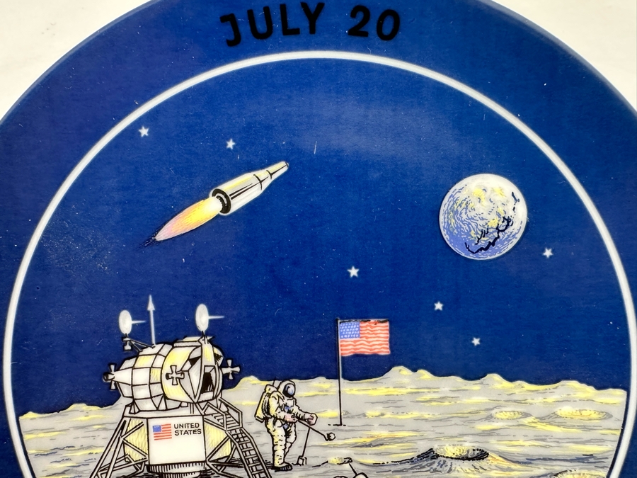 First Limited Edition Collector's Historic Series Plate First Men On The Moon July 20, 1969 By Seven Seas Traders 1969 7.5R [Photo 5]