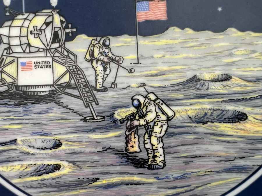 First Limited Edition Collector's Historic Series Plate First Men On The Moon July 20, 1969 By Seven Seas Traders 1969 7.5R [Photo 7]