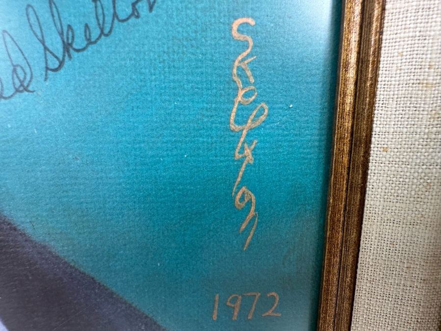 Hand Signed Red Skelton Print Titled 'Clown With Cigar' 16 X 20 Framed 23 X 27 1972 Signed By Red Skelton [Photo 11]