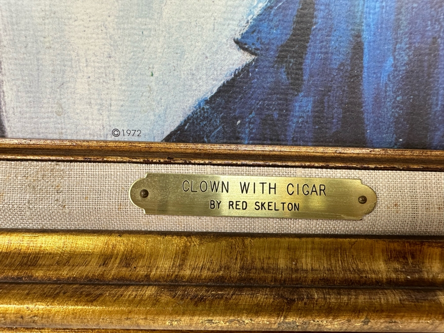 Hand Signed Red Skelton Print Titled 'Clown With Cigar' 16 X 20 Framed 23 X 27 1972 Signed By Red Skelton [Photo 12]