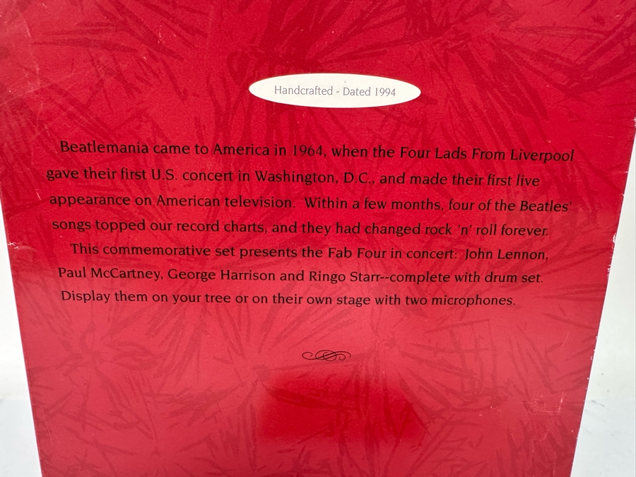 Vintage 1994 Large The Beatles Keepsake Ornament New In Box With Vintage Beatles Trading Card [Photo 7]