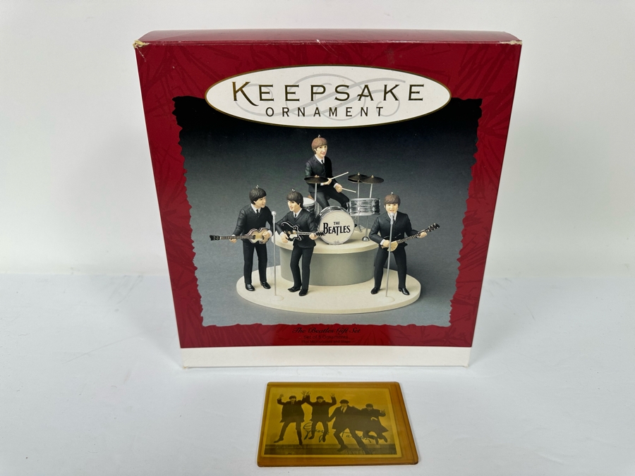 Vintage 1994 Large The Beatles Keepsake Ornament New In Box With Vintage Beatles Trading Card [Photo 2]