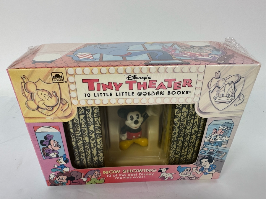 Vintage 1993 Sealed Disney's Tiny Theater 10 Little Little Golden Books 10 Of The Best Disney Movies Ever With Mickey Mouse Figurine [Photo 4]