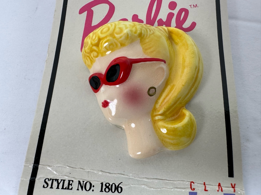Vintage 1989 Mattel Barbie Brooch Pin By Clay Art Nostaligic Barbie Style No 1806 [Photo 5]