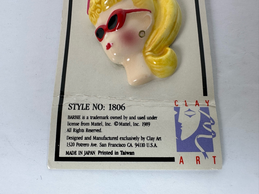 Vintage 1989 Mattel Barbie Brooch Pin By Clay Art Nostaligic Barbie Style No 1806 [Photo 6]