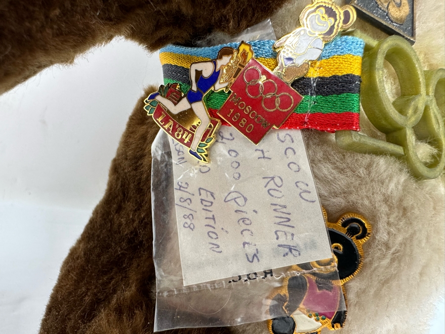 Vintage 1979 R. Dakin Misha Bear Official Mascot Of The 1980 Moscow Olympic Games With Original Tag 12H Along With Vintage Moscow Olympic Games Pins (One Limited Edition Pin) - See Photos [Photo 9]