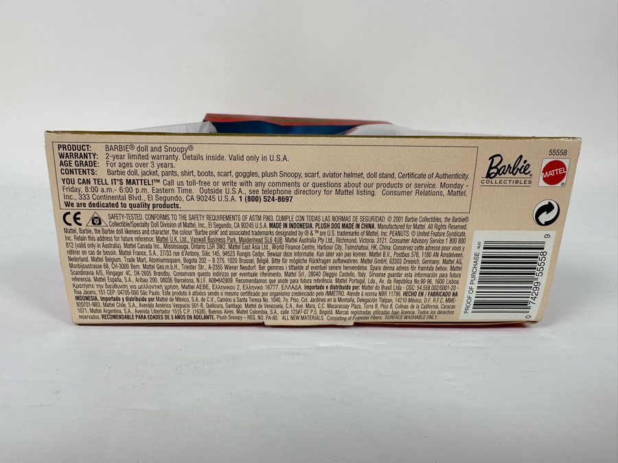 Vintage 2001 Mattel Barbie Doll Barbie And Snoopy Collector Edition With Box #55558 [Photo 14]