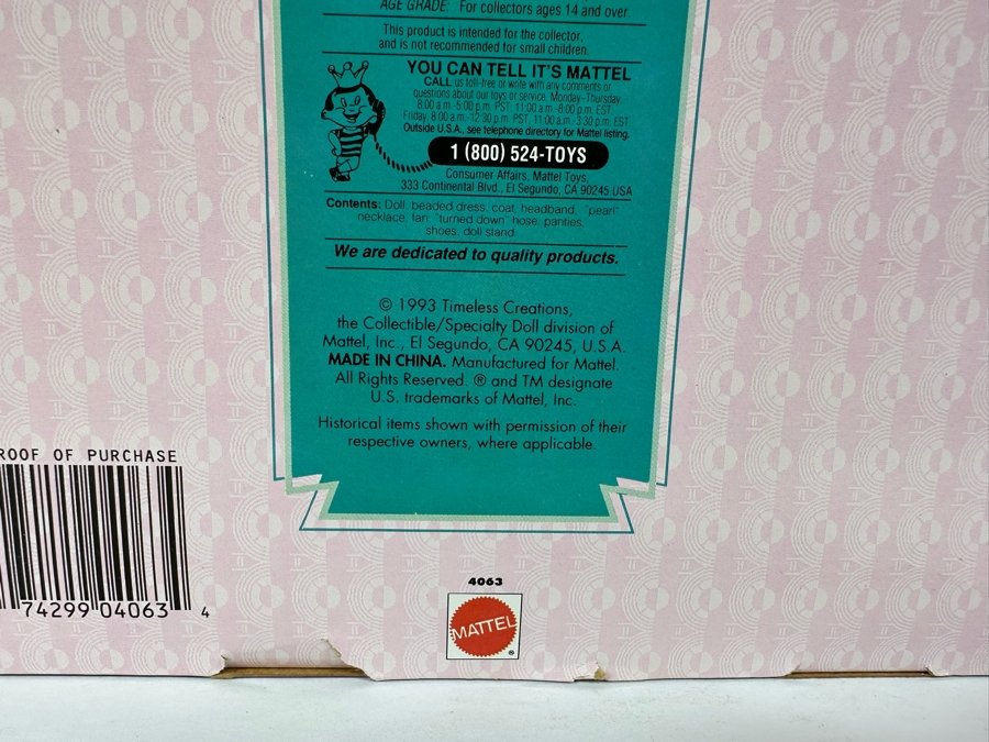 Mattel Barbie 1920's Flapper The Great Eras Collection New In Box 1993 #4063 [Photo 12]