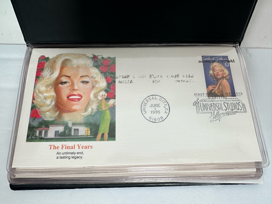 Marilyn Monroe Collectibles Featuring First Day Stamp Covers, Mint Set Of 1993 Marilyn Monroe Collector Cards By Sports Time Card Company, Pins, Paper Dolls And More - See Photos [Photo 4]