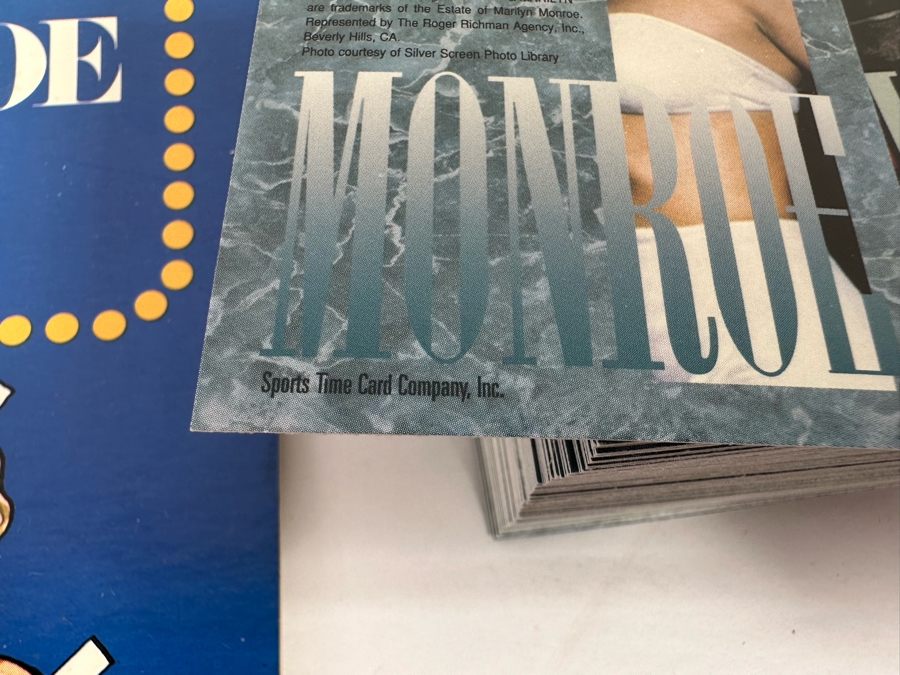 Marilyn Monroe Collectibles Featuring First Day Stamp Covers, Mint Set Of 1993 Marilyn Monroe Collector Cards By Sports Time Card Company, Pins, Paper Dolls And More - See Photos [Photo 13]