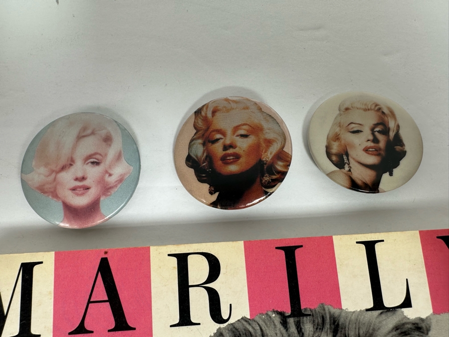 Marilyn Monroe Collectibles Featuring First Day Stamp Covers, Mint Set Of 1993 Marilyn Monroe Collector Cards By Sports Time Card Company, Pins, Paper Dolls And More - See Photos [Photo 20]