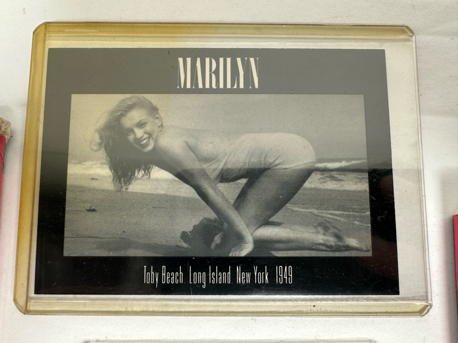 Marilyn Monroe Collectibles Featuring First Day Stamp Covers, Mint Set Of 1993 Marilyn Monroe Collector Cards By Sports Time Card Company, Pins, Paper Dolls And More - See Photos [Photo 15]