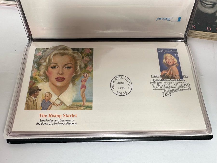 Marilyn Monroe Collectibles Featuring First Day Stamp Covers, Mint Set Of 1993 Marilyn Monroe Collector Cards By Sports Time Card Company, Pins, Paper Dolls And More - See Photos [Photo 8]