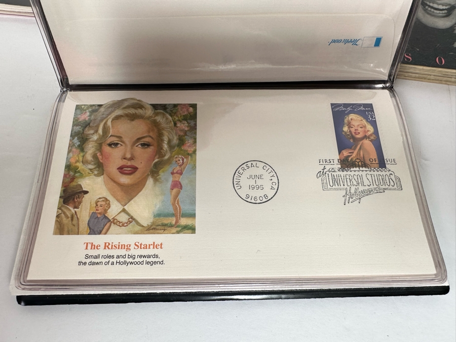Marilyn Monroe Collectibles Featuring First Day Stamp Covers, Mint Set Of 1993 Marilyn Monroe Collector Cards By Sports Time Card Company, Pins, Paper Dolls And More - See Photos [Photo 7]