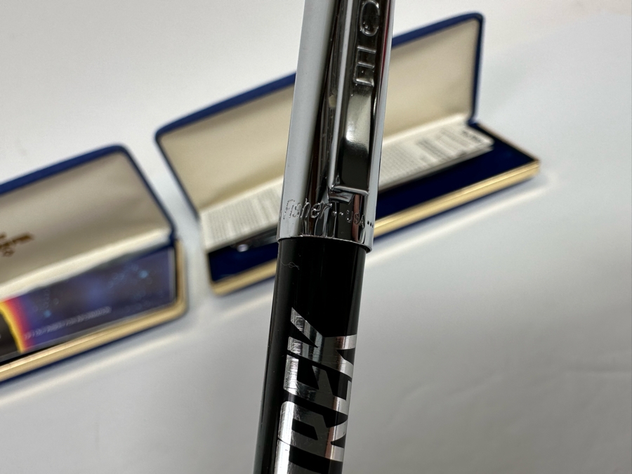 Set Of Three Fisher Space Pens - Two With Original Boxes - One Is A Star Trek Space Pen (Approved By NASA For Use In Outer Space) [Photo 13]