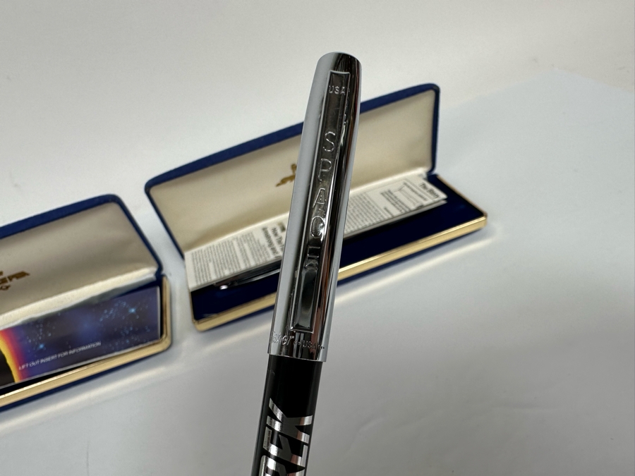Set Of Three Fisher Space Pens - Two With Original Boxes - One Is A Star Trek Space Pen (Approved By NASA For Use In Outer Space) [Photo 12]