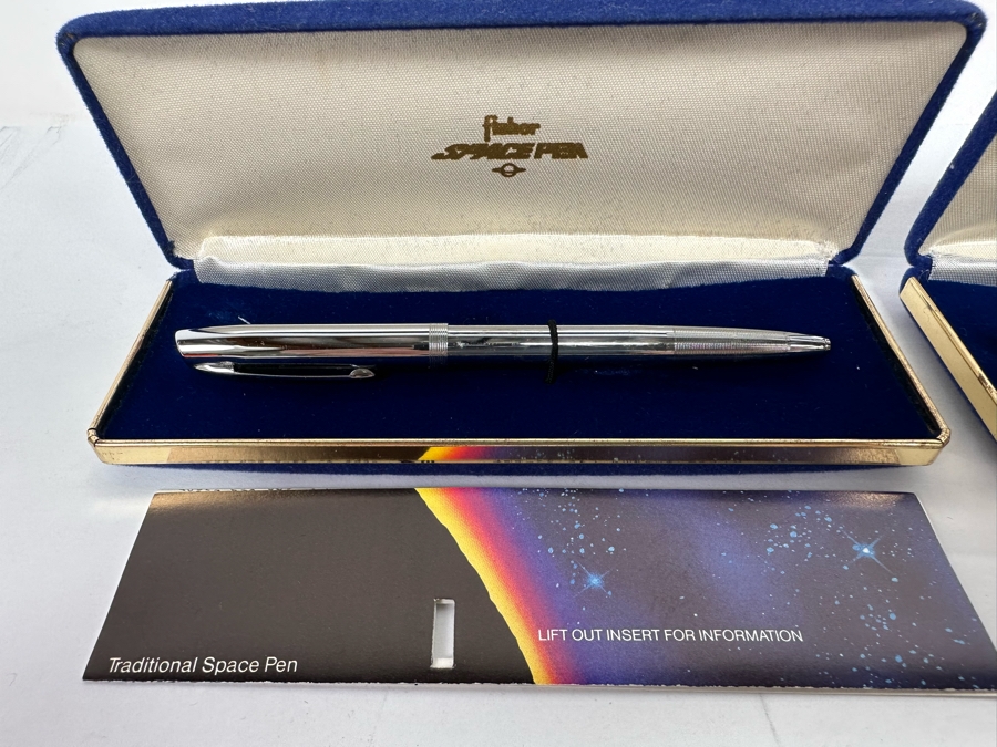 Set Of Three Fisher Space Pens - Two With Original Boxes - One Is A Star Trek Space Pen (Approved By NASA For Use In Outer Space) [Photo 5]