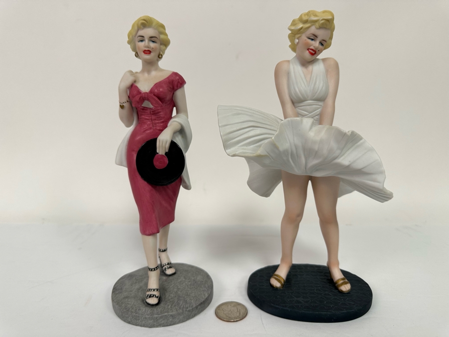 Pair Of Limited Edition Porcelain Marilyn Monroe Figurines By Royal Orleans 9H [Photo 2]