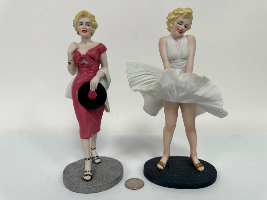 Pair Of Limited Edition Porcelain Marilyn Monroe Figurines By Royal Orleans 9H [Photo 3]