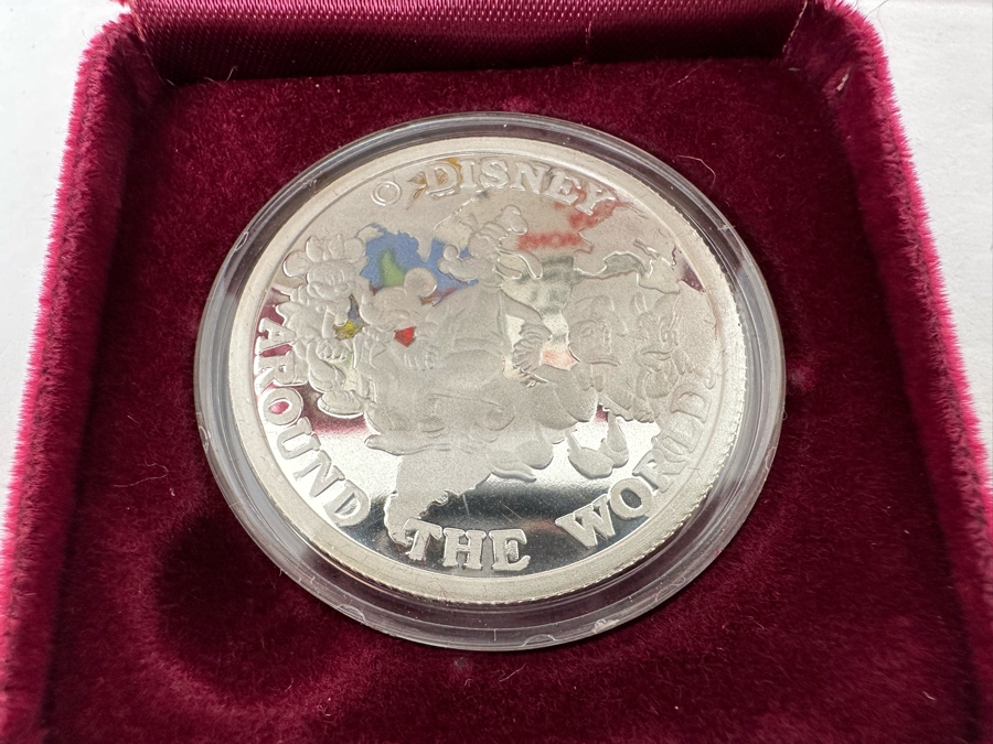 Walt Disney's Snow White And Dopey .999 Fine Silver 1 Troy Oz Proof Silver Coin With Box Rarities Mint Issued 8/1/88 7th In Series Of 7 Numbered 2,121 Of 15,000 [Photo 5]
