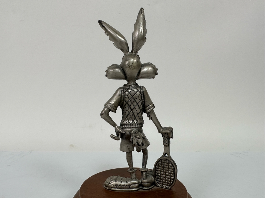 Vintage 1993 Warner Bros. Pewter Wiley Coyote Tennis Player Figurine Looney Tunes 7H [Photo 7]