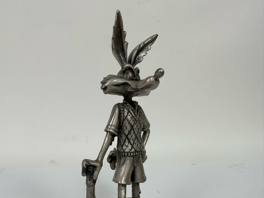 Vintage 1993 Warner Bros. Pewter Wiley Coyote Tennis Player Figurine Looney Tunes 7H [Photo 6]