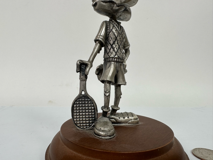 Vintage 1993 Warner Bros. Pewter Wiley Coyote Tennis Player Figurine Looney Tunes 7H [Photo 5]