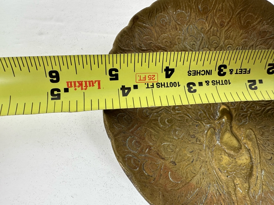 Vintage Brass Art Nouveau Style Peacock Trinket Ring Dish Made In England 5R [Photo 11]
