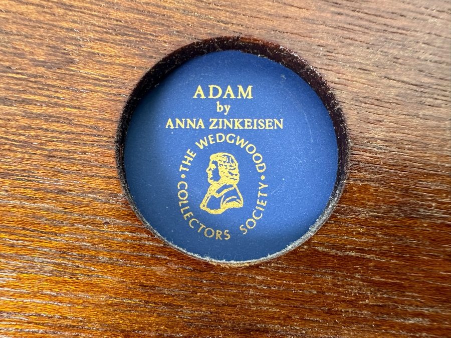Pair Of Wedgwood Collectible Plates Of Adam & Eve By Anna Zinkeisen Nicely Display In A Wooden Frame From The Wedgwood Collectors Society [Photo 10]