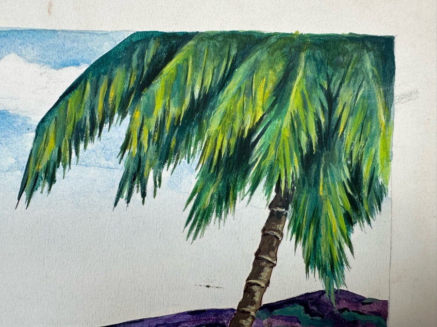 Original Drawing On Board Of Coconut Throwing Monkeys Attacking Japanese Soldiers On The Beach Signed On Verso Verne B. Holdt? 15 X 18 [Photo 13]