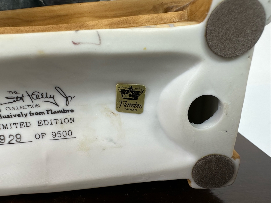 Signed Limited Edition Emmett Kelly Jr Clown Porcelain Figurine From Flambro Titled 'Big Business' Both Figurine And Wooden Base Signed By American Circus Performer Emmett Kelly Jr 9W X 9D X 9.5H [Photo 19]