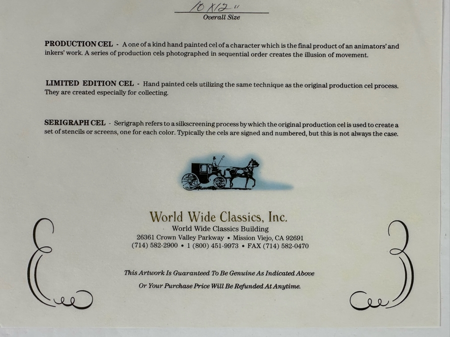 Charles Schultz Original Production Cel Of The Character Charlie Brown Hand Painted Single Cel Set-up On A Presentation Background With Certificate Of Authenticity 10 X 12 [Photo 14]