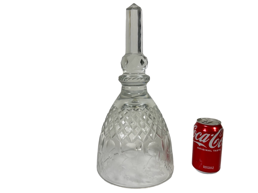 Vintage Large Crystal Bell Hand Crafted In Yugoslavia 7W X 15.5H