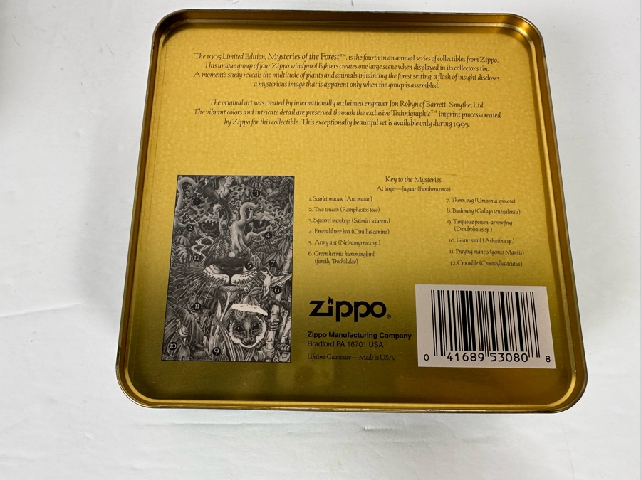 1995 Limited Edition Collector's Mysteries of The Forest Set Of Four Zippo Lighters With Tin [Photo 5]