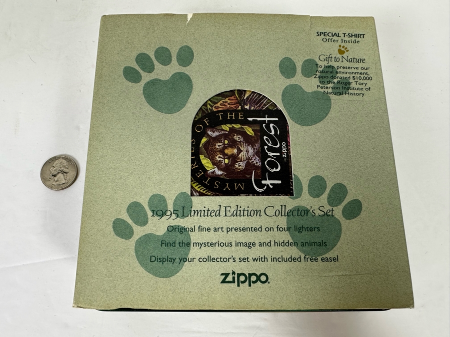 1995 Limited Edition Collector's Mysteries of The Forest Set Of Four Zippo Lighters With Tin [Photo 2]