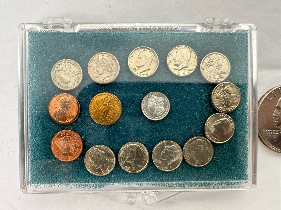Worlds First Miniature United States Coin Type Set Includes Pure .999 Silver Mini 'CC' Morgan Dollar [Photo 6]