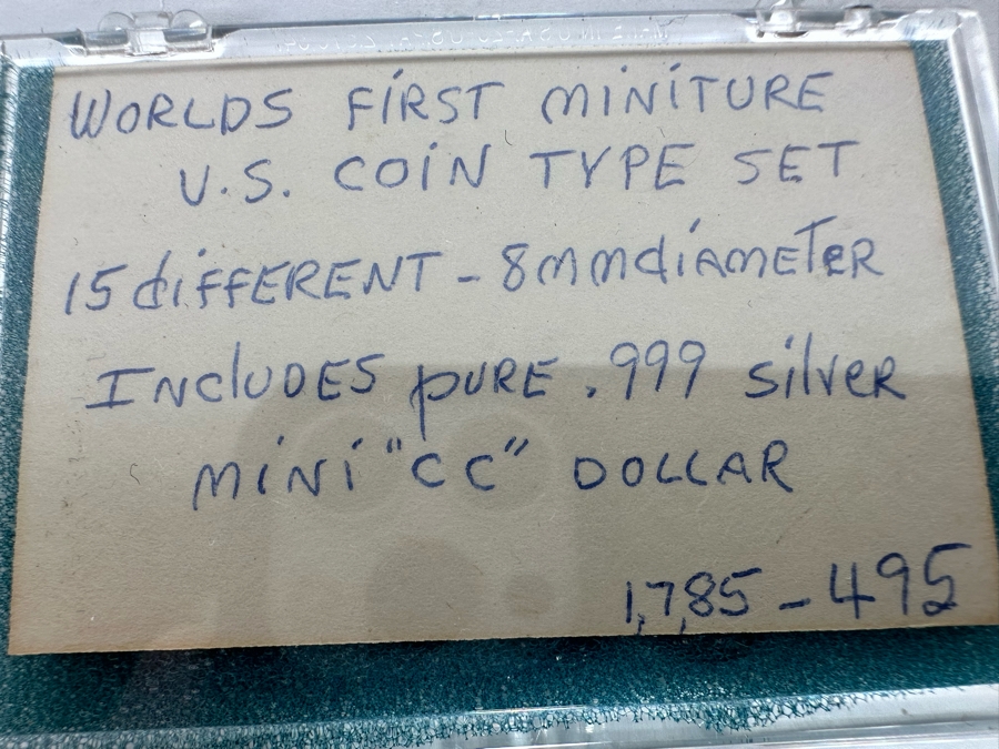 Worlds First Miniature United States Coin Type Set Includes Pure .999 Silver Mini 'CC' Morgan Dollar [Photo 19]